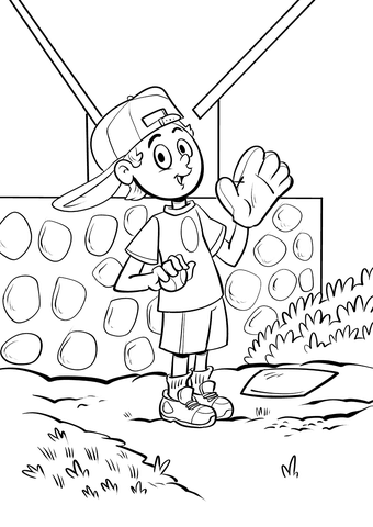 Basketball Player Kid Coloring Page